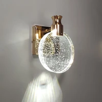 crystal wall lamp led modern lighting luxury glass gold living bedroom bedside mirror stair aisle front nordic bathroom lights