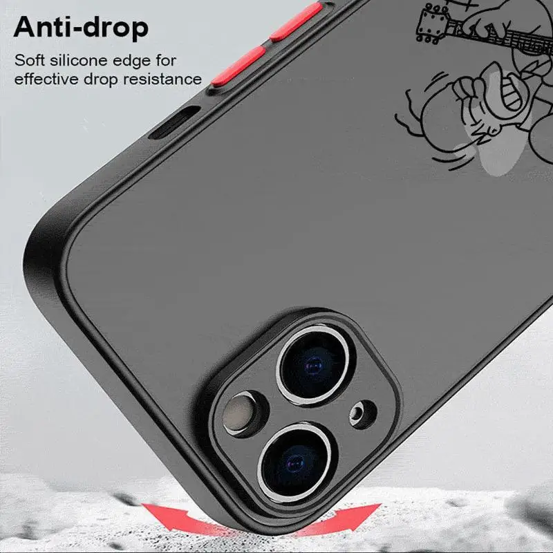 Чехол для Apple iPhone 15 11 14 13 12 Pro 7 XR X XS Max 8 Plus 6 6S SE 2022 15Pro черный матовый чехол телефона