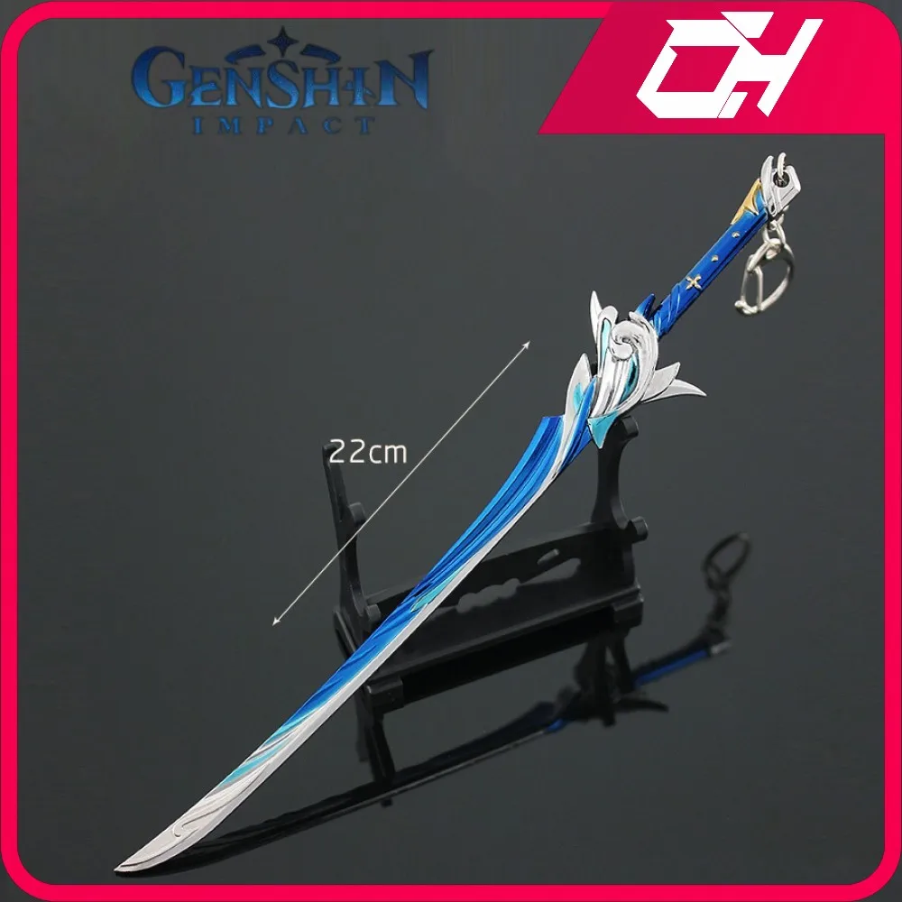 

Genshin Impact 22cm Haran Geppaku Futsu Game Peripheral Weapon Model Keychain Kamisato Ayato Replica Swords Knife Katana Kid Toy