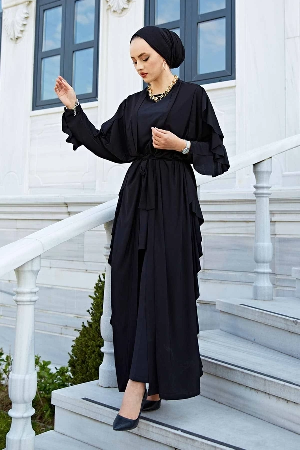 

Песчаная абайя Black istanbulstyles мусульманская женская одежда Турция