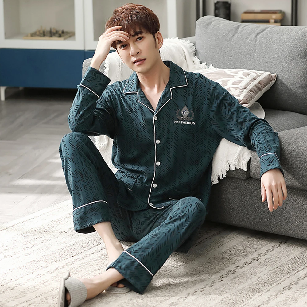 

Домашняя одежда, мужская пижама, Хлопковая пижама, зимний комплект, пижама 4XL, мужская мода, Осенние градиентные комплекты, удобная