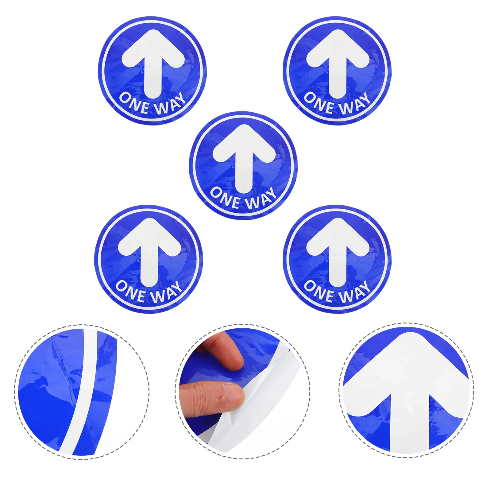 

5 Pcs Floor Decal Non-slip Road Indicating Warning One-way Sign Ground Sticker Floor Sticker