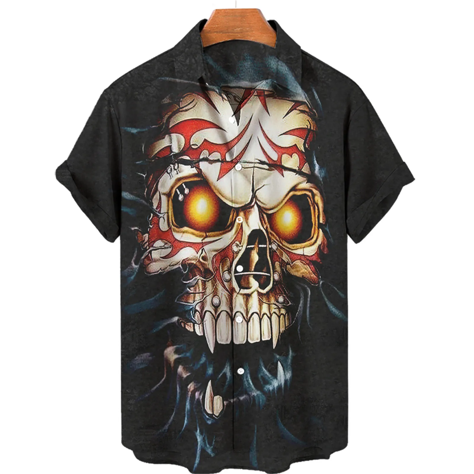 

Мужская пляжная рубашка с коротким рукавом, размеры до 5xl