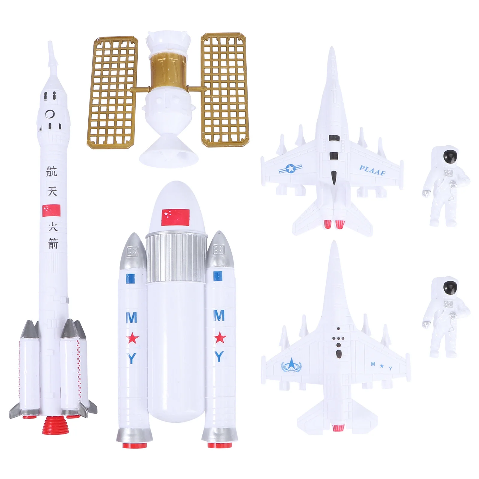 

Plastic Playes Set Aircraft Toy For Baby Rocket Toy Ornaments White Toy Cake Decor Bride