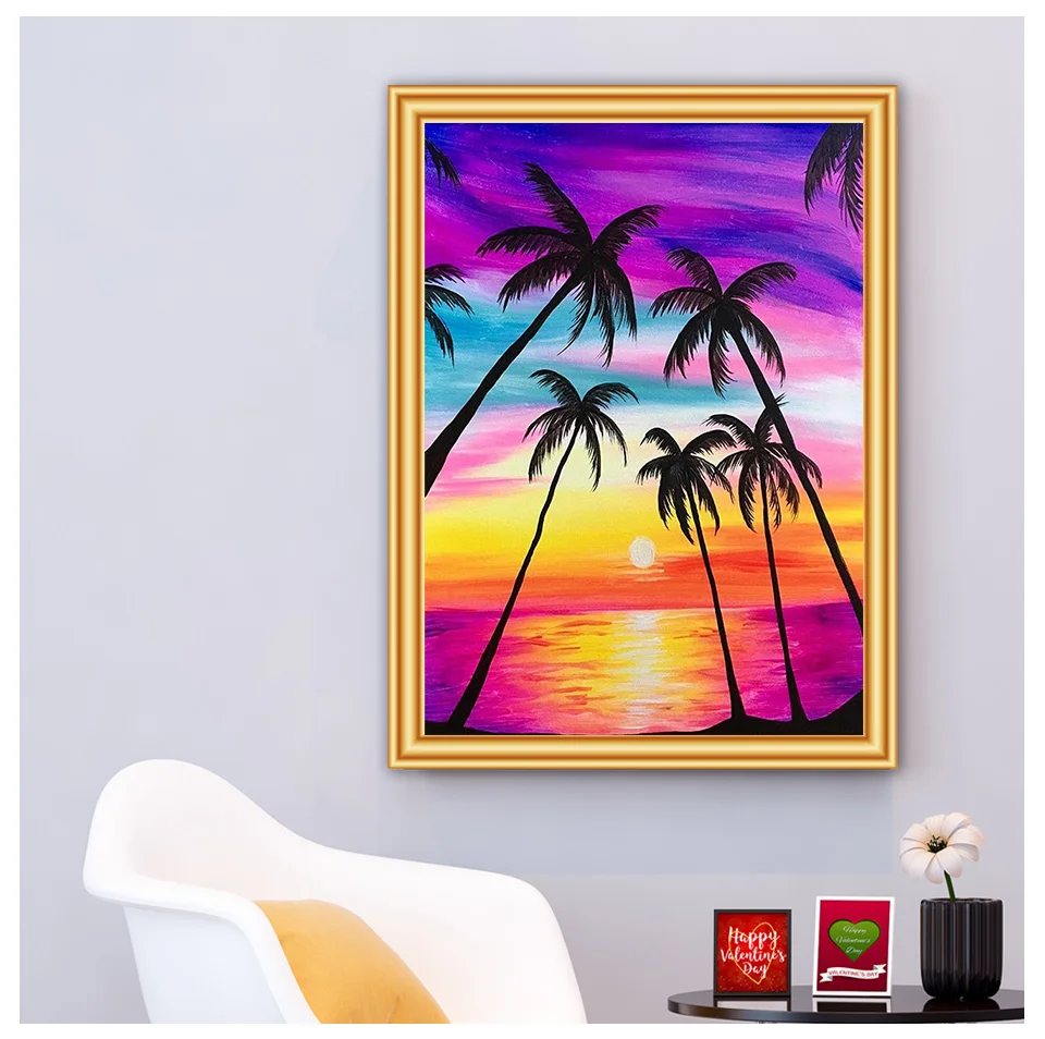 Набор для алмазной вышивки 5D сделай сам картина с пейзажем закатом морским