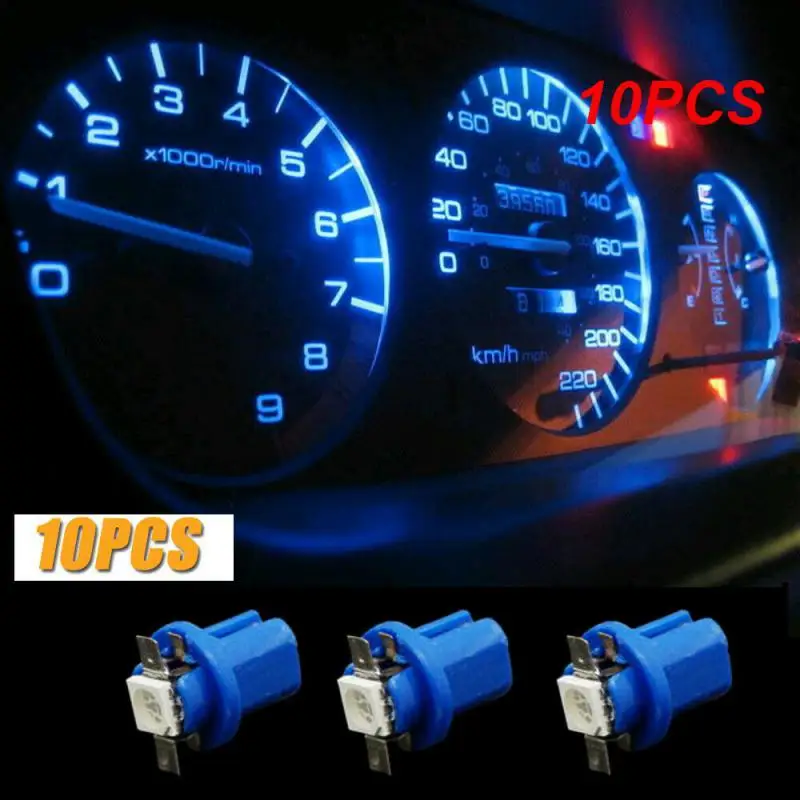 

10 шт., автомобильные лампы T5 B8.5D 5050 SMD DC 12 В 6000K