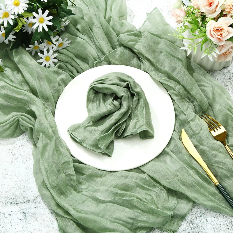 

20x20IN Napkin Cheese Cloth Wedding Gauze Table Napkin Semi-Sheer Vintage Cheesecloth Table Setting Dining Party Xmas Banquets