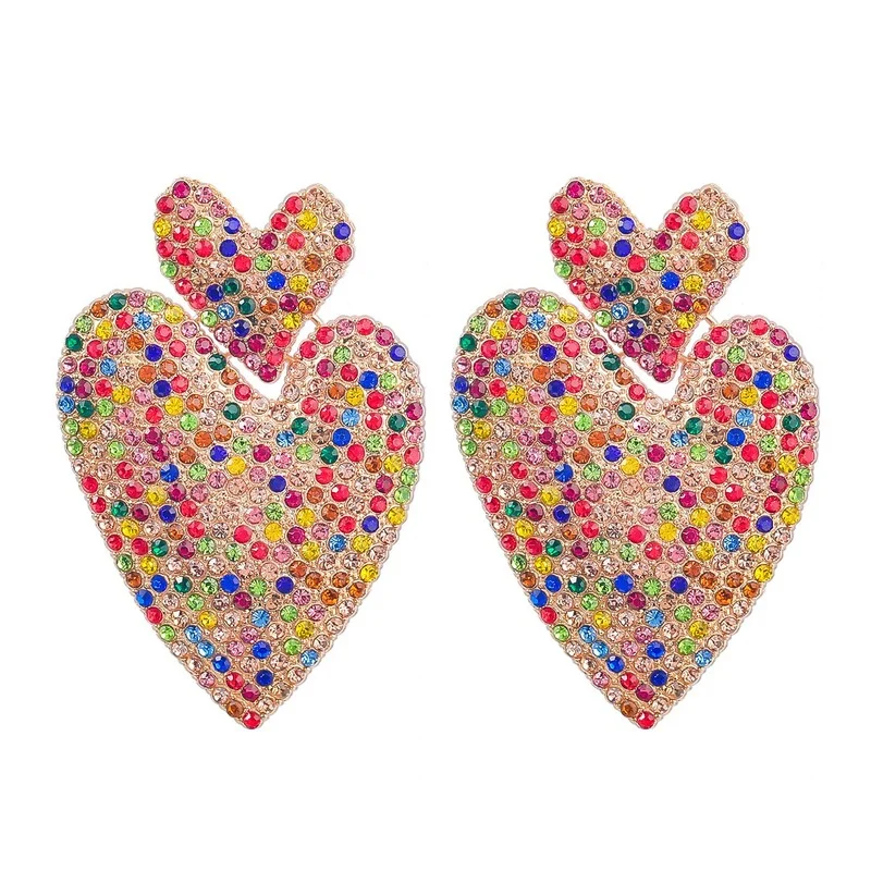 

Heart Rhinestone Earrings Dangle Earrings Women Bling Bling Fashion Jewelry Accessories Dinner Party Earring Ear Jewelry
