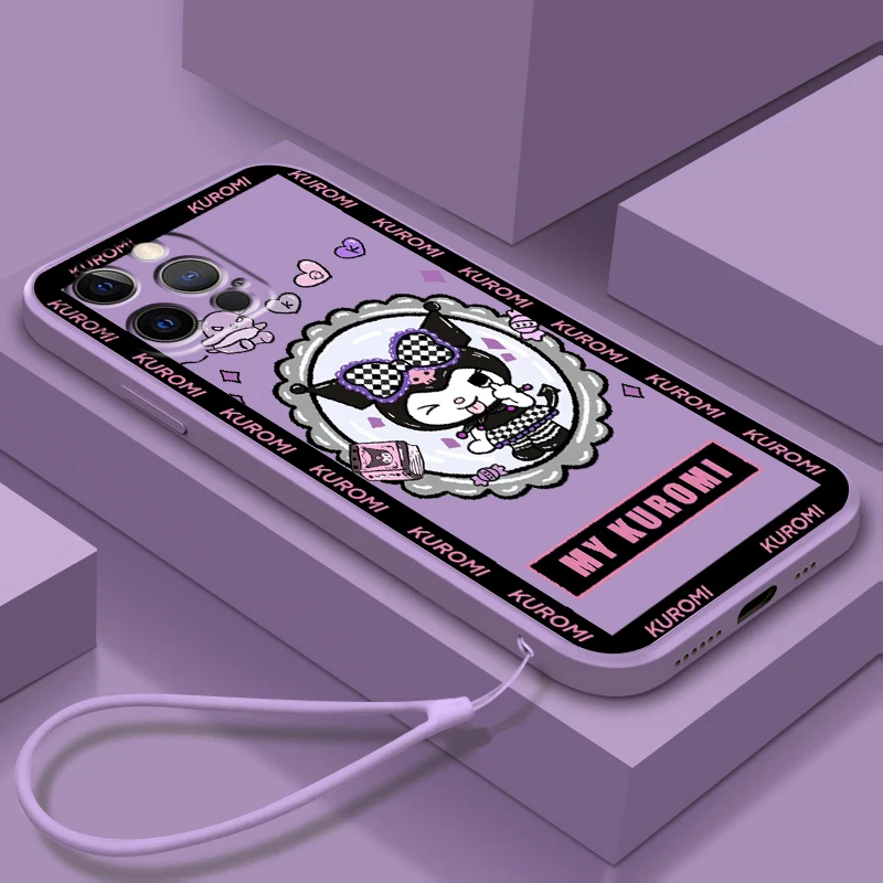 

Kulomi Sanrio Melody Cartoon Liquid Rope Phone Case For Apple IPhone 14 13 12 Mini 11 Pro XS MAX XR X 8 7 Plus SE Soft Cover
