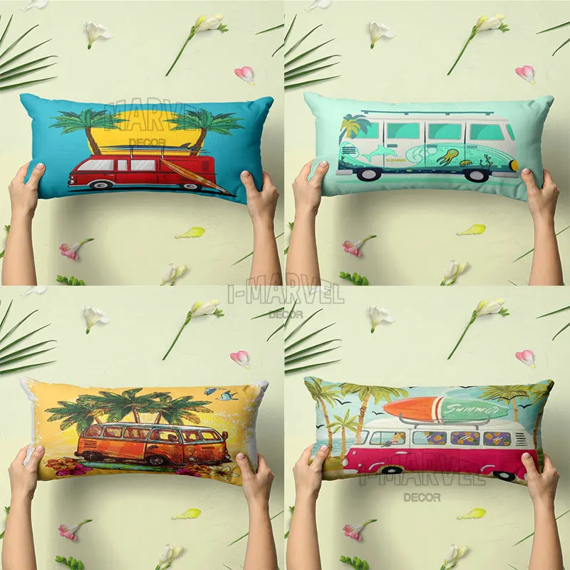 

Caravan Pattern Decorative Cushion Pillowcase New Fashion Polyester Body Pillow Cover Modern Home Car Office Decor Pillow Case