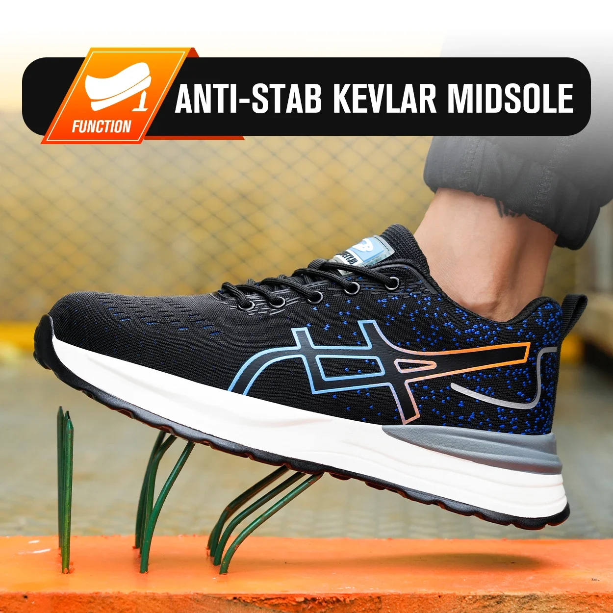 Мужские защитные кроссовки со стальным носком легкая дышащая обувь для работы