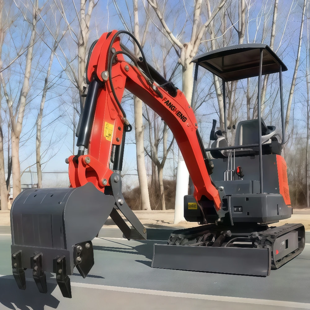 Фото Мини-экскаватор 1.2 т, 1.6 т, 2 т, многофункциональный, с двигателем Kubota, на гусеничном ходу, для фермерских работ и домашнего использования №2