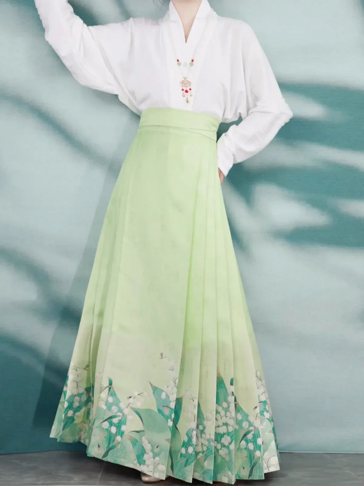 Оригинальная женская повседневная одежда Hanfu для работы в стиле mamian qun синяя