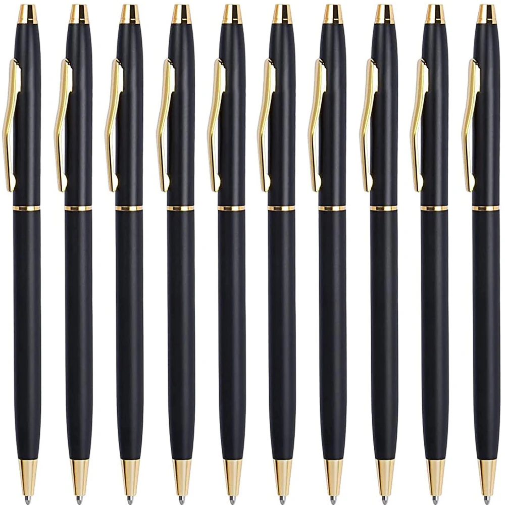 

50Pcs Classic Metal Retractable Business Ballpoint Signature Pen Smooth Writing School Office Students Stationery