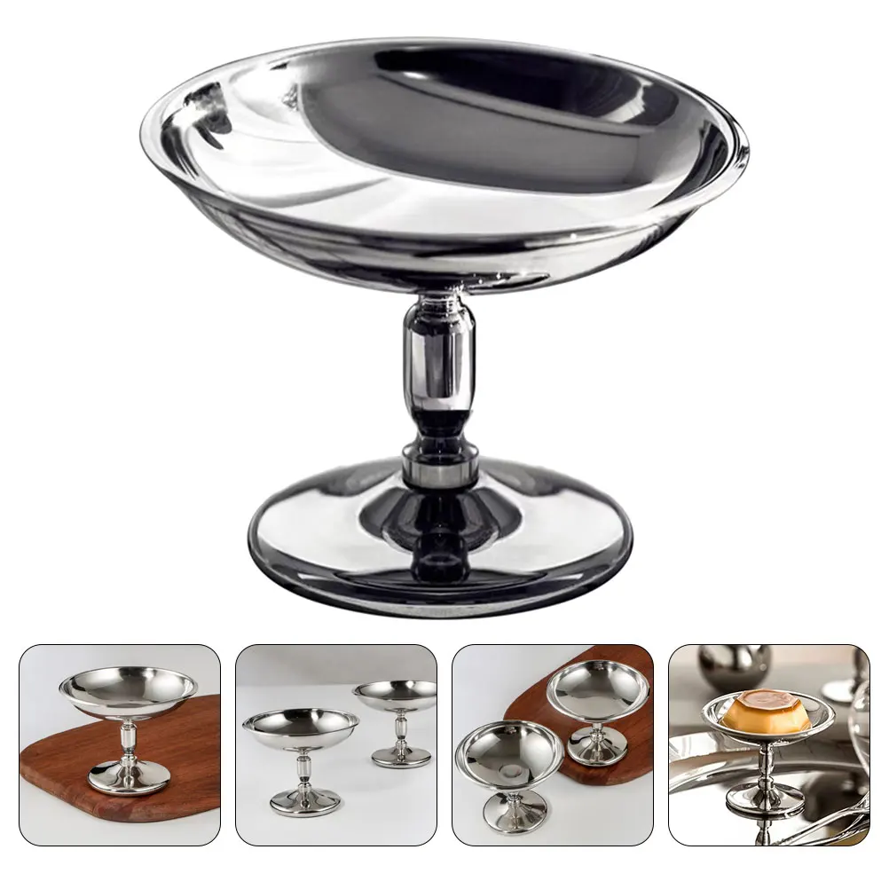 

Stainless Steel Ice Cream Cup Dessert Bowl Exquisite Containerss Pudding Cup Dessert Metal High Base For Party Bar Tableware