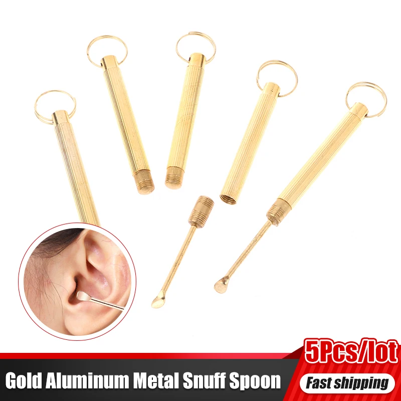 

5Pcs Metal Snuff Spoon Sniffer Snorter Powder Hoover Pipe Shovel Earpick