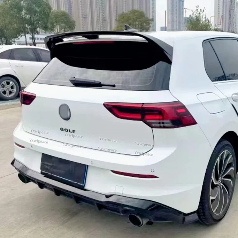 Фото Для VW Volkswagen GOLF 8 MK8 pro R-line GTI R 2020 - 2022 2023 Спойлер из АБС-пластика, карбонового цвета, задний спойлер на багажник автомобиля. №4