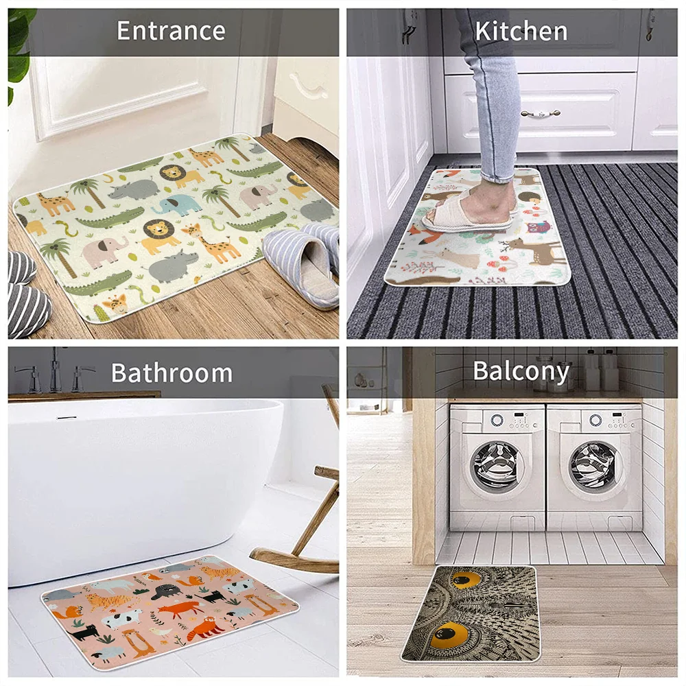 

Anime Animals Camper Carpet Bathroom Entrance Doormat Bath Indoor Floor Rugs Absorbent Mat Anti-slip Kitchen Rug