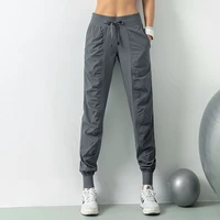 2022 fabric drawstring running sport joggers women quick dry athletic gym fitness sweatpants two side pockets exercise pants new