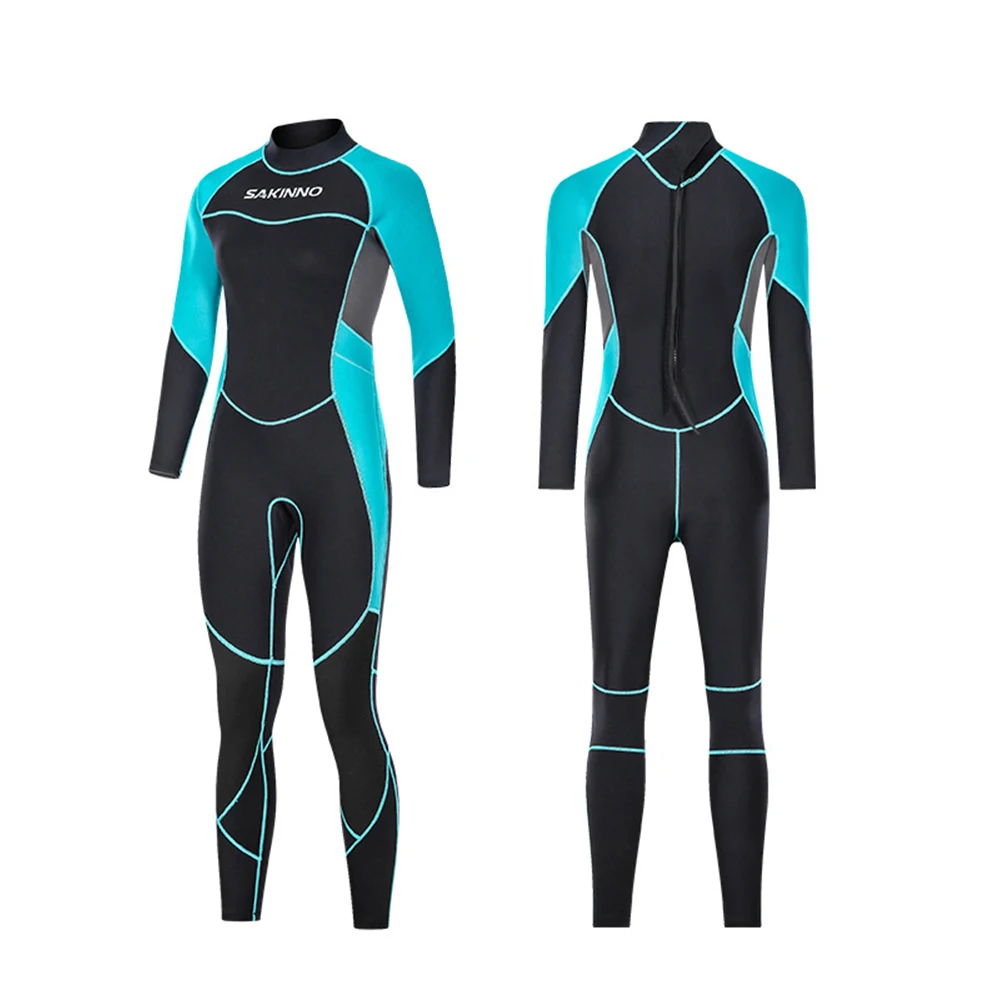 3MM Neoprene Wetsuit Fashion Women's New One Piece Long Sleeve Thickening Warm Sunscreen Water Sports Surfing Snorkeling Wetsuit