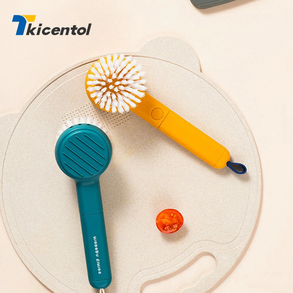 

2 In 1 Multifunctional Fruit Vegetable Cleaning Brush Orange Potato Peeler Fruit Knife Hanging Storage Brushes Kitchen Supplies