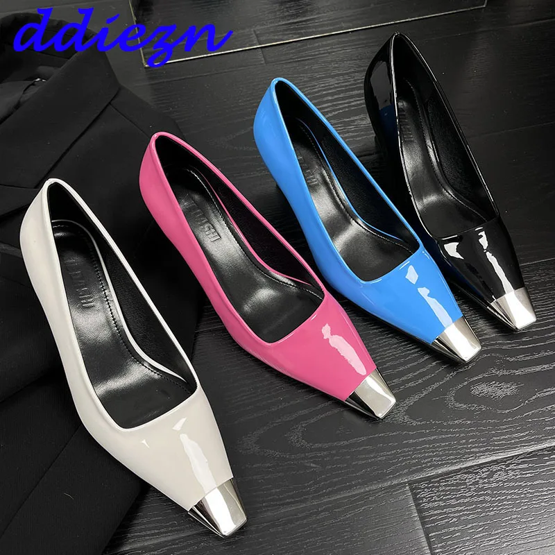 

Туфли-лодочки женские на металлическом каблуке, весна-лето