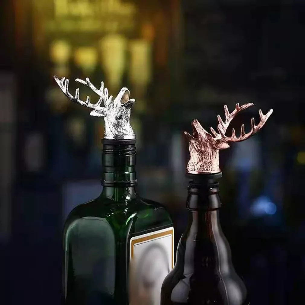 

2023NEW Deer Stag Head Detachable Good Gloss Wine Pourer Unique Wine Bottle Stoppers Wine Aerators Bar Tools Get Together Gift