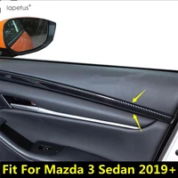 abs car inner door armrest handle strip decoration cover trim for mazda 3 sedan 2019 2020 carbon fiber look accessories interior