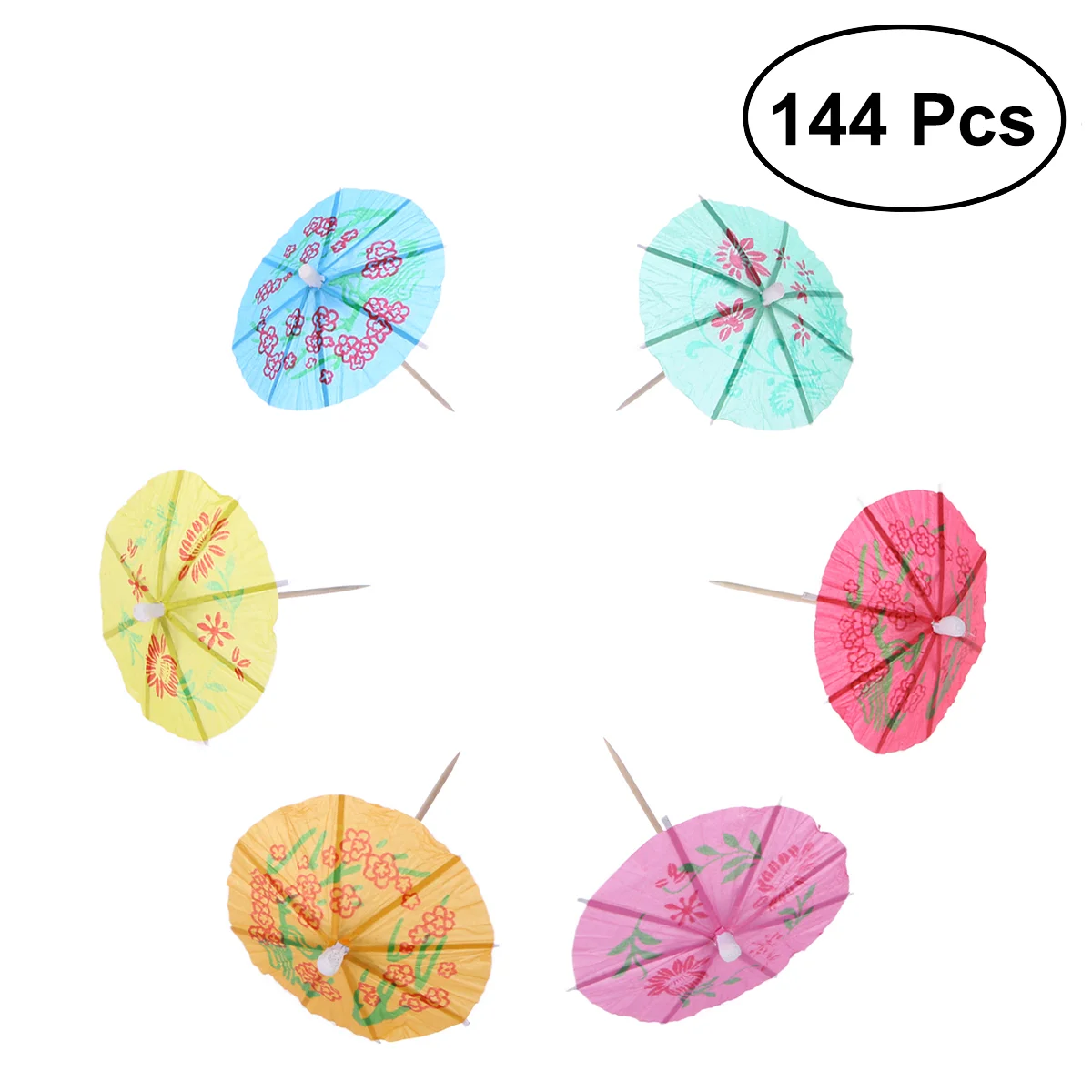 

144 pcs Cocktail Parasol Drink Umbrellas Paper Parasol Picks for Drinks Hawaiian Party and Pool Party Supplies