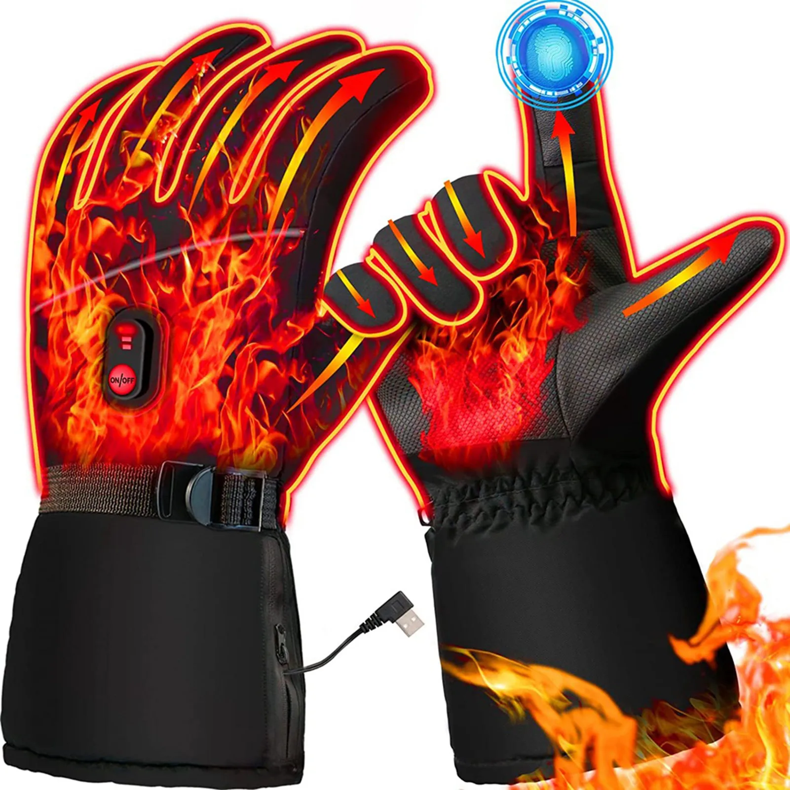 

Heated Gloves Electric Heating Gloves With 3-Level Heat Settings Winter Hand Warmers For Women Men Rechargeable 5V USB