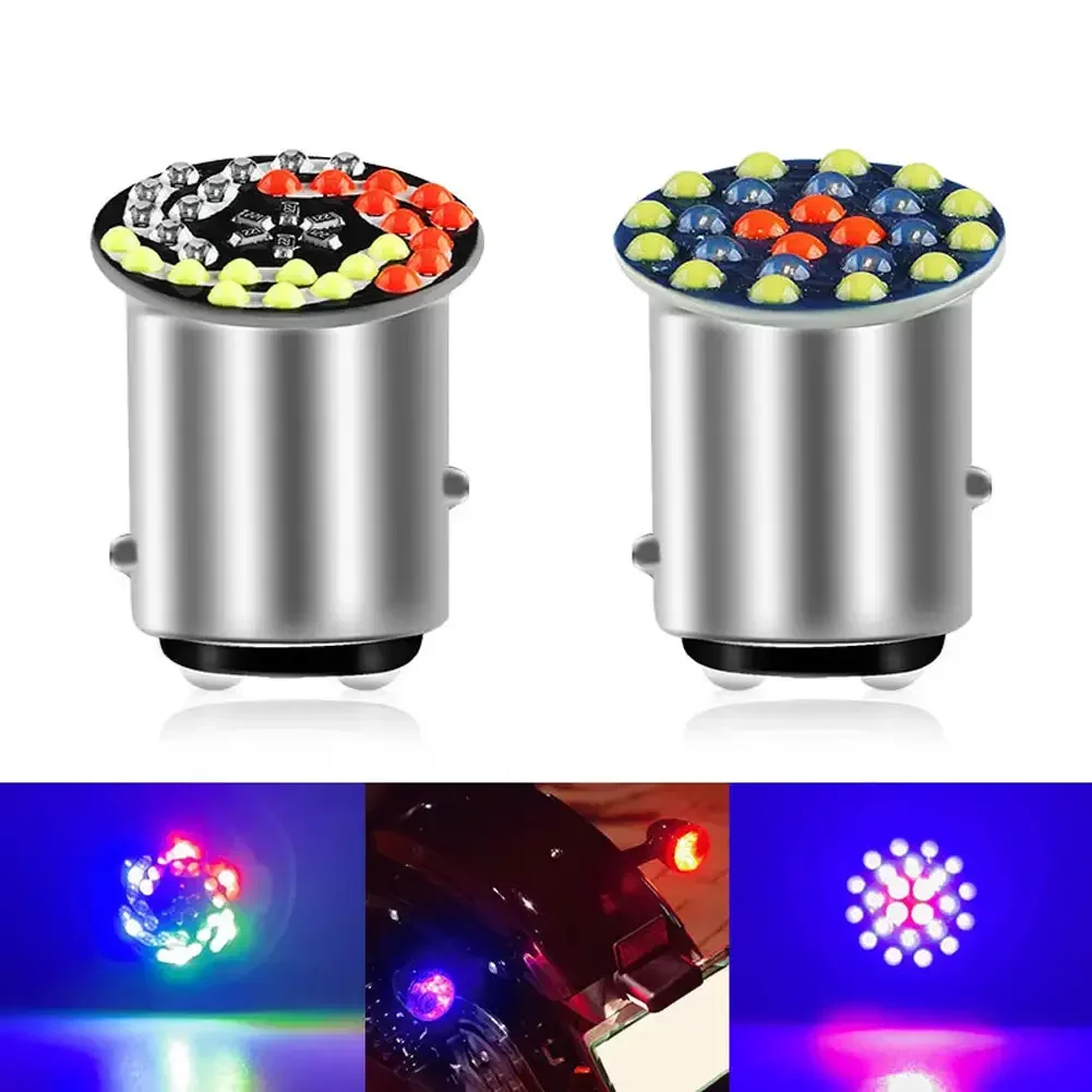 Мотоцикл 24SMD 30SMD LED 1157 Лампы для фар RGB мигающие лампы Яркая лампа BAY15D P21 12 В 5 Вт