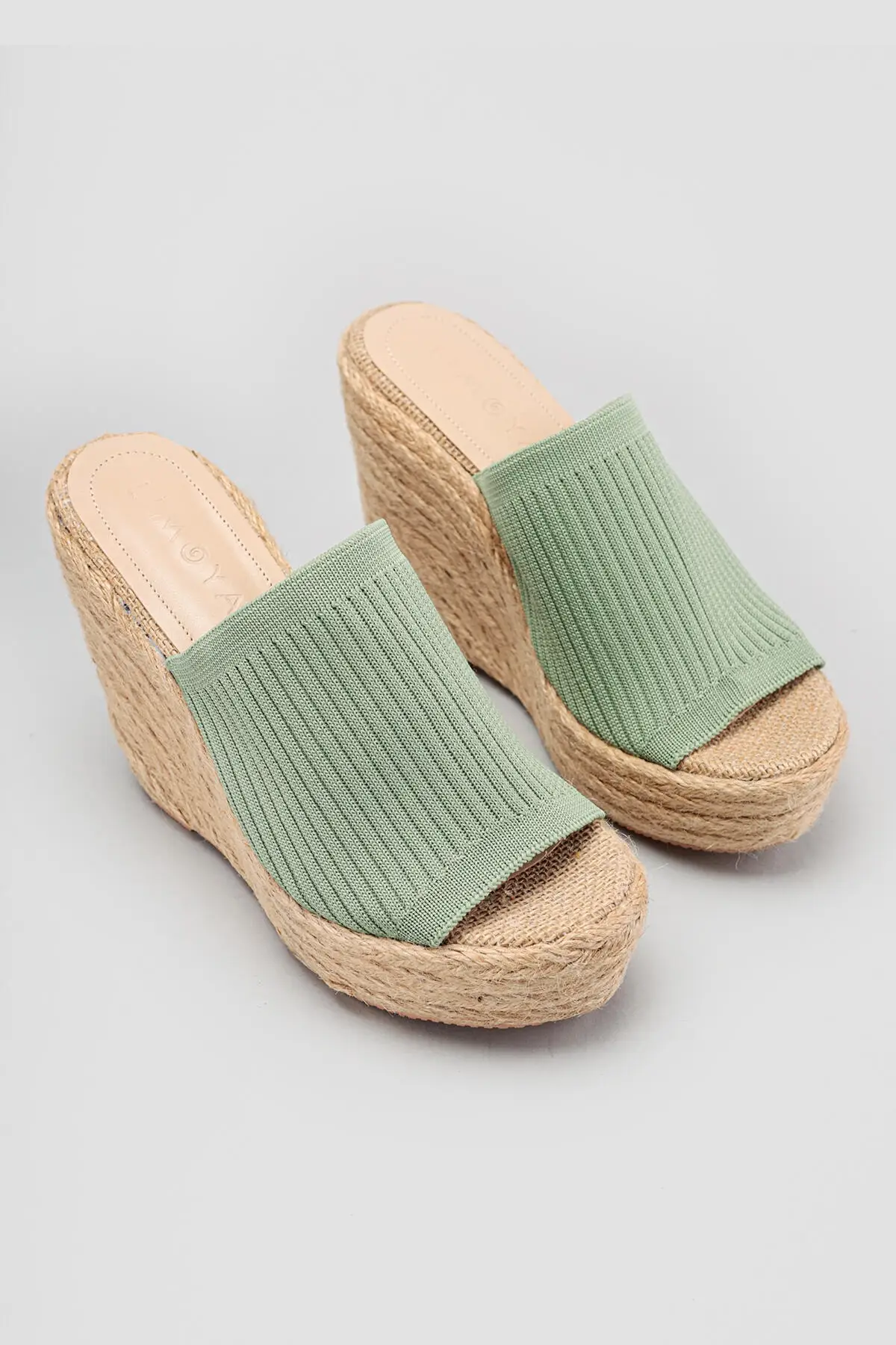 

Women's Green Glenda High Heel Base wire Mesh Detailed Slippers
