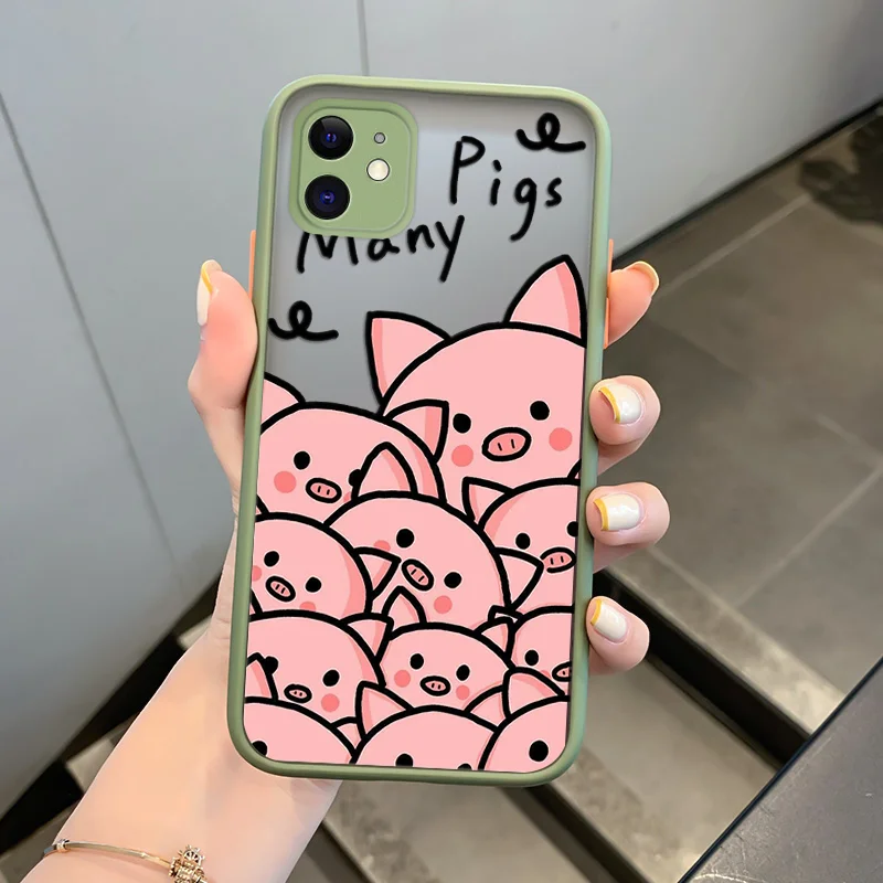 

Piggy Pattern Case For Redmi Note 2 3 4 5 4x 8 10 Prime Pro 4G 5G Xiaomi Phone Case Shockproof Armor Matte Phone Fashion