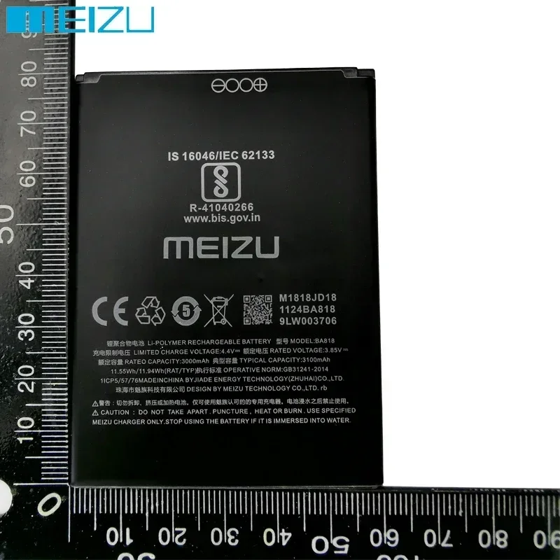 2024 100% оригинальная высококачественная батарея BA818 3000 мАч для Meizu C9 pro сменная