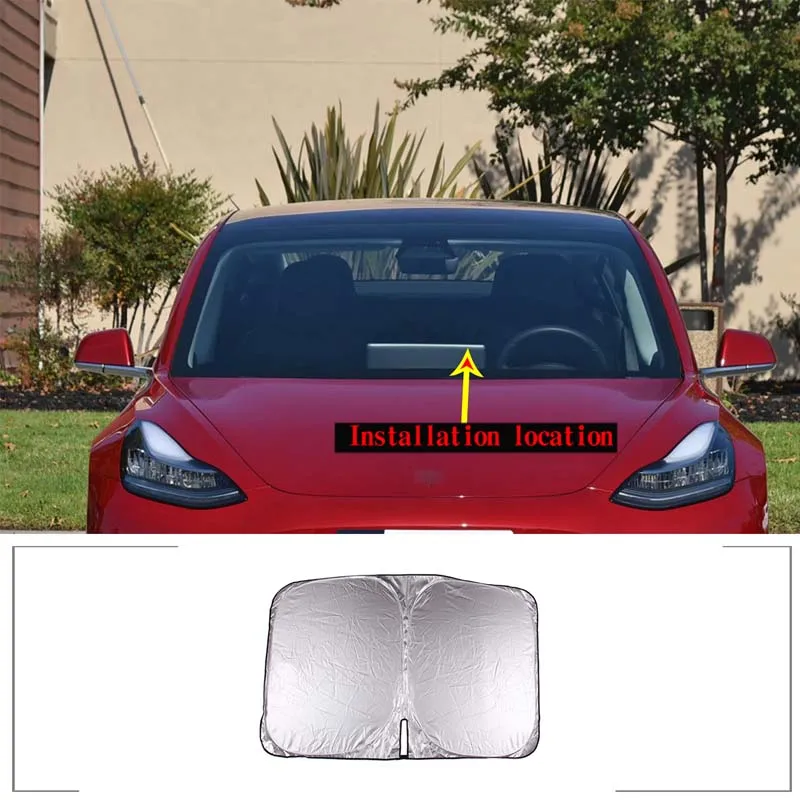 

For Tesla Model 3/Y/X/S car styling car front glass sunscreen sunshade UV protection Heat Insulation Cloth car accessories