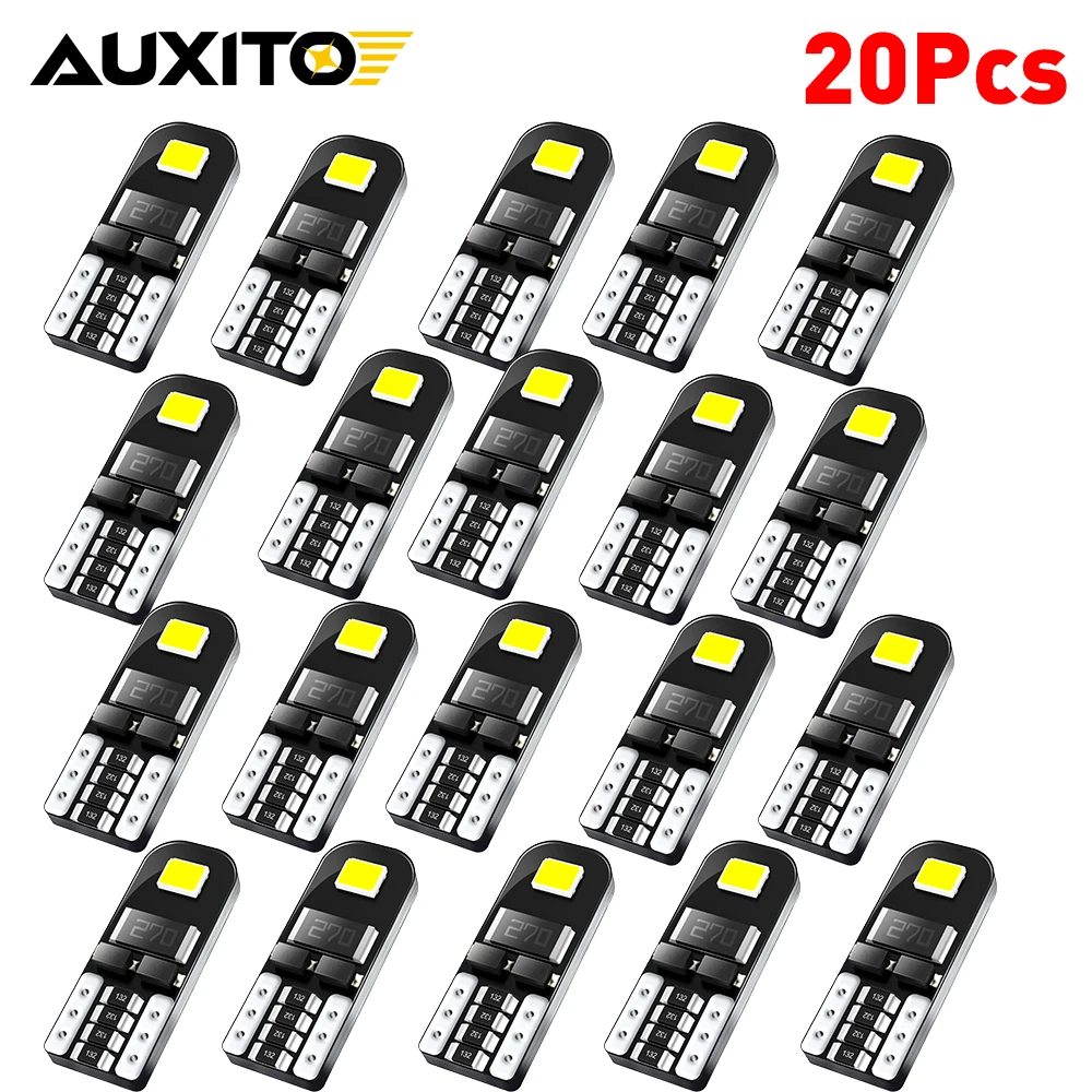 

AUXITO 20Pcs W5W Led Canbus 168 2825 194 T10 Led Canbus Reading Dome Dashboard Trunk Car Interior Light for Toyota Mazda Honda