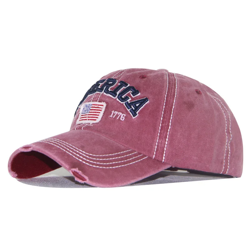 

USA Flag Baseball Cap Letter Embroidery Snapback Hats Retro Washed Cotton Trucker Dad Caps Outdoor Sun Visors Hip Hop Gorras
