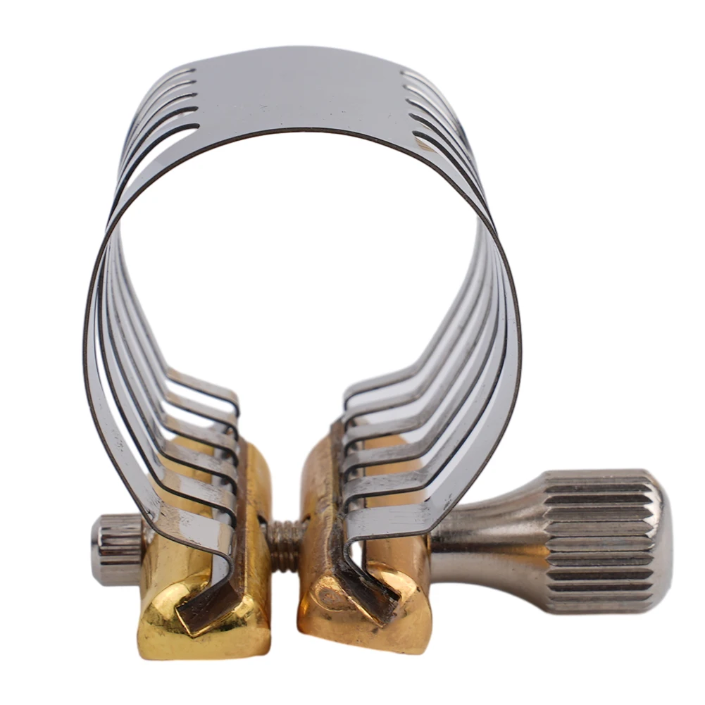 

Saxophone Clip Sax Ligature Replacement Silver Stainless Steel Gold Metal Parts 67g For Alto / Tenor / Soprano