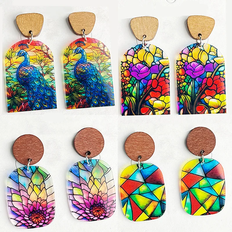 Новые богемные полупрозрачные стеклянные текстурные красочные цветочные