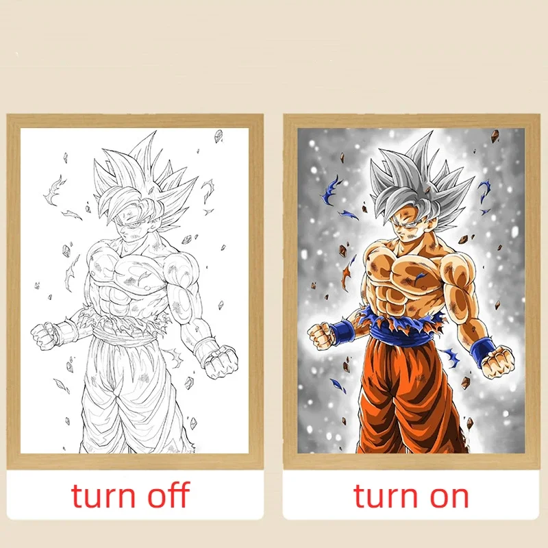 Аниме Фигурка Дракона Гоку Вегета Светодиодный Ночник Фоторамка Декор Для