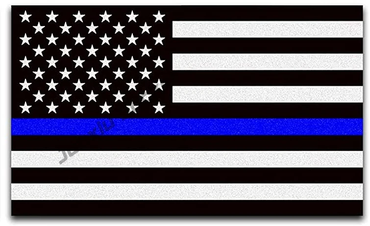 

Reflective Thin Blue Line American Flag Stickers and Skull Tattered Car Decal with Thin Blue Line Motorcycles, Cars & Trucks