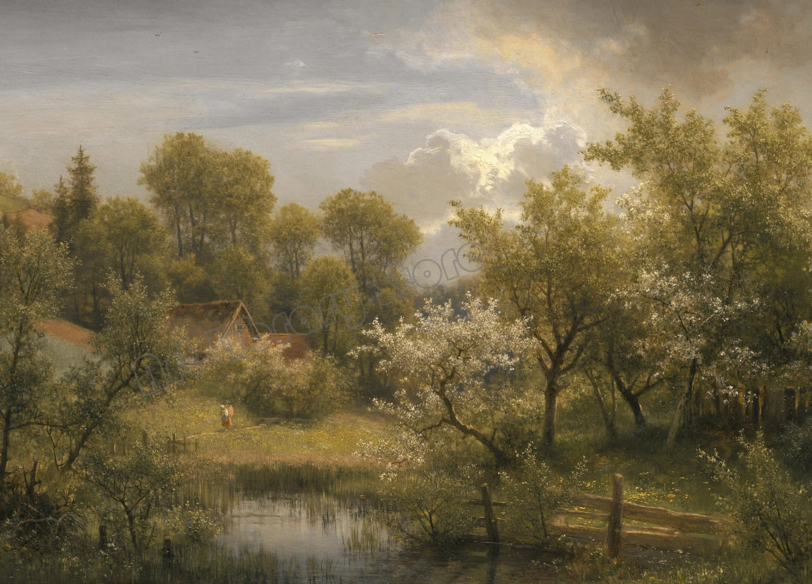 

Настенная картина "Деревенский лес и река", печать на холсте