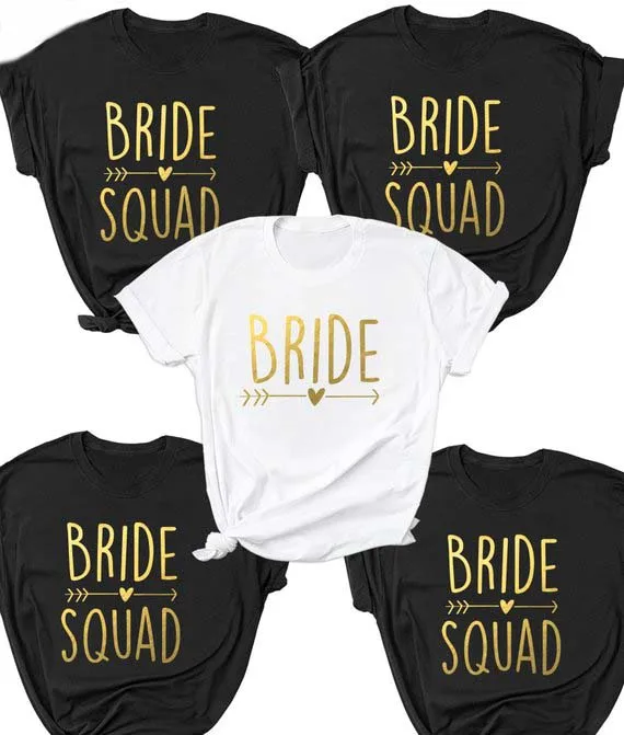 

Bachelorette Bride Party Shirt Bride Squad Arrow Heart T-Shirt Feminine Slogan grunge Tops Girl Squad Tee Bride Squad Couple top