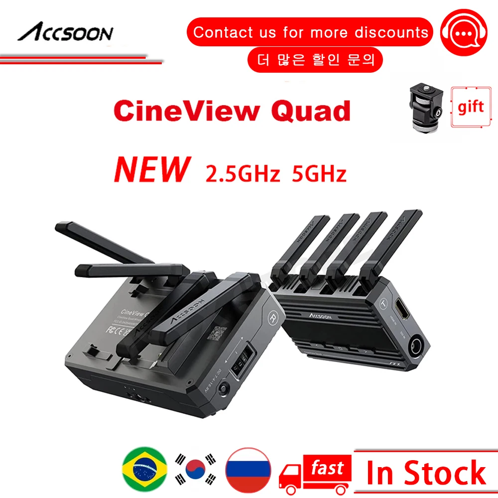 

Четырехдиапазонная беспроводная камера Accsoon CineView, видеопередатчик, приемник SDI & ampHDMI 500 футов, 60 мс, система передачи с задержкой