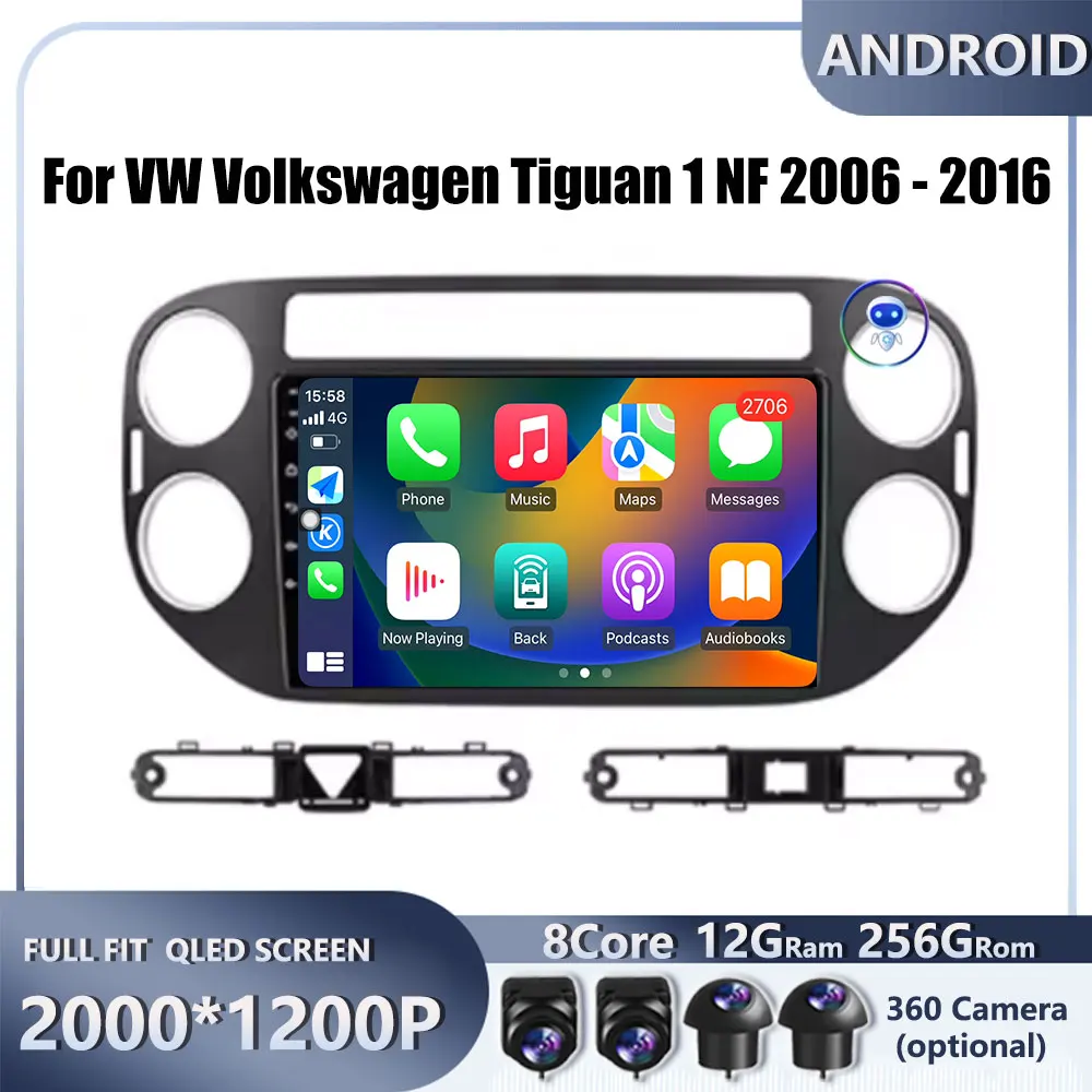 9-дюймовый 4G Android OS Carplay Auto для VW Volkswagen Tiguan 1 NF 2006-2016 Автомобильный радиоприемник с