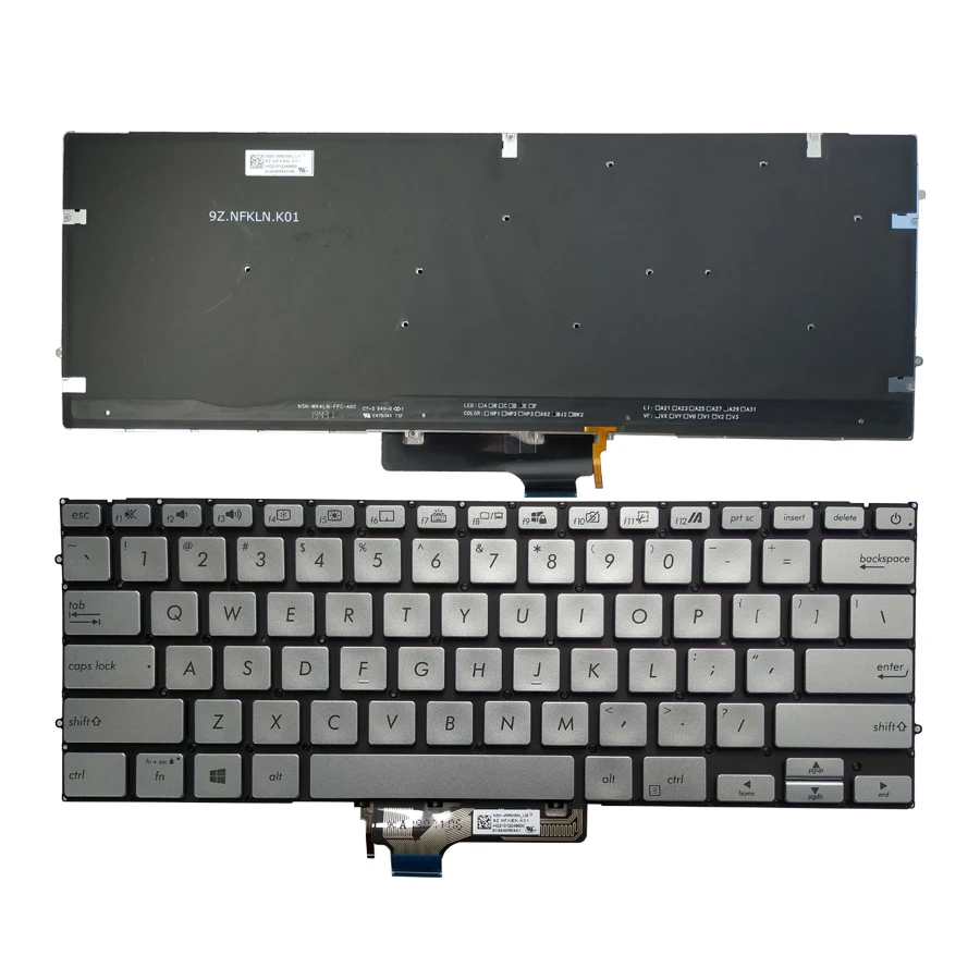 Новая клавиатура США/RU/SP для Asus ZenBook UX431 X431 V431 K431 S431 X431FAC UX431U UX431F U4500 UM431 с подсветкой