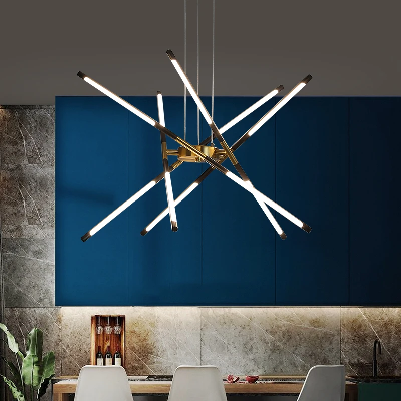 Modern Nordic LED Chandeliers Lighting Modern Indoor Living Dining Room Bedroom Lamp Home Black Gold  Villa Hanging Lights