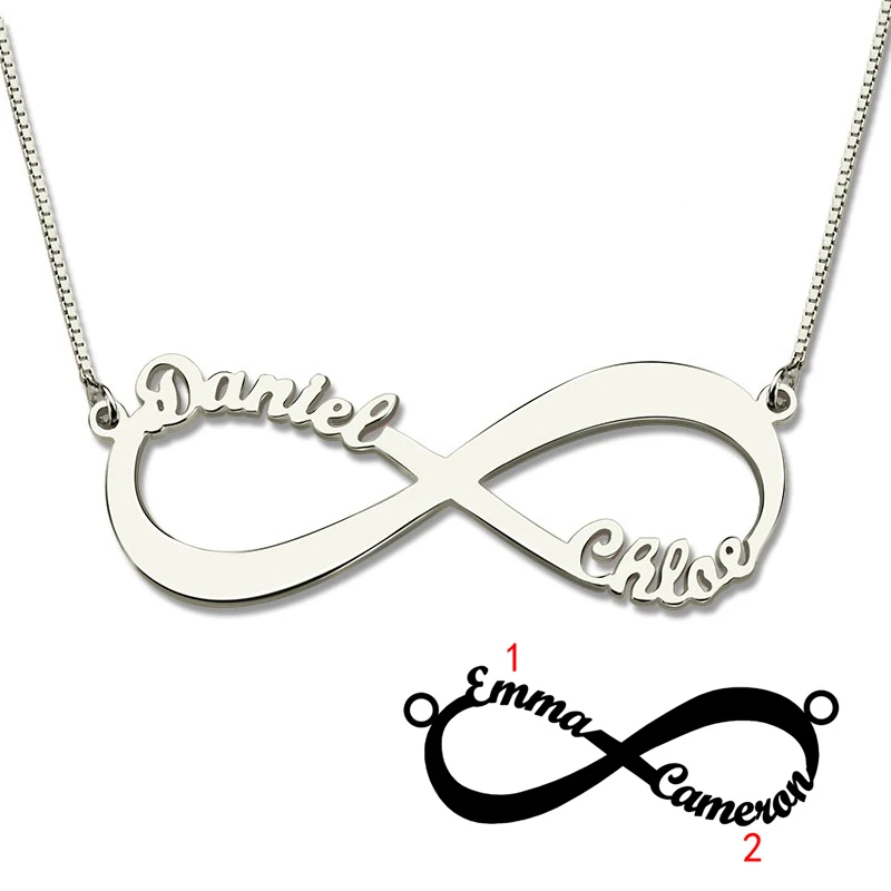

Collier Femme Jewelry Custom Name Necklace Best Friend Necklaces Sterling Silver 925 Chain Infinity Pendants Sieraden Trinket