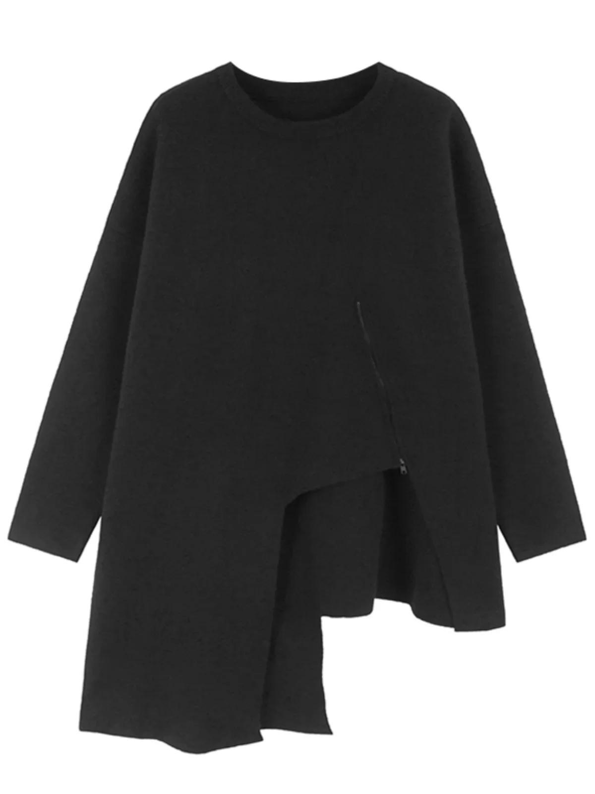 SuperAen корейский стиль модный дизайн асимметричный свитер на молнии женский