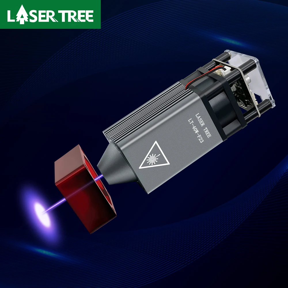 LASER TREE 40W Laser Module with Metal Hood for Laser Engraver Cuting Engraving Wood 450nm Blue Laser TTL Module Smarter Tools